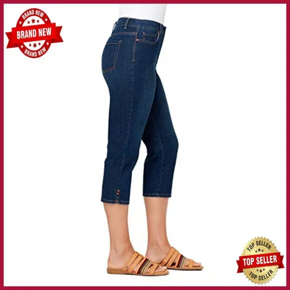 High Rise Capri Jeans, 21 Inseam, Stretch Cotton Blend, 5-Pocket Style